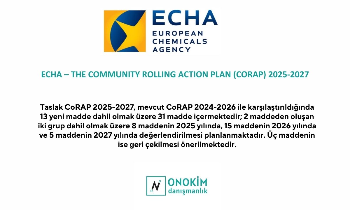 12 t 1 i echa corap community rolling action plan reach kkdik sea clp european chemicals agency avrupa kimyasallar ajansi