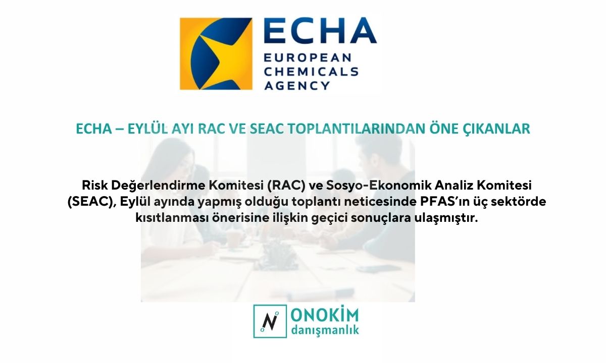 14 t echa rac seac pfas corap community rolling action plan reach kkdik sea clp european chemicals agency avrupa kimyasallar ajansi