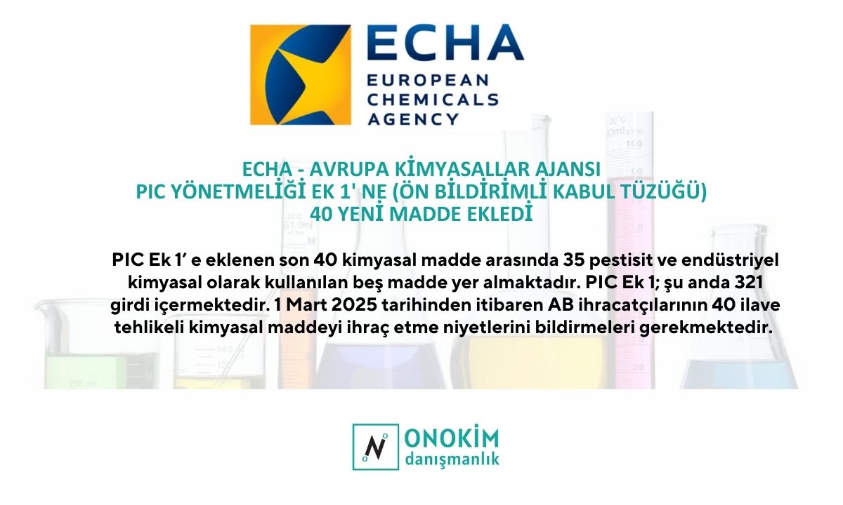 9 t echa reach pic kkdik sea clp authorization european chemicals agency avrupa kimyasallar ajansi svhc candidate list aday liste